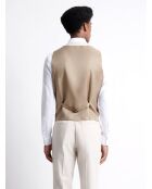Gilet de costume en 100% coton lin grège
