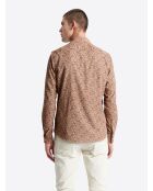 Chemise 100% coton fantaisie taupe