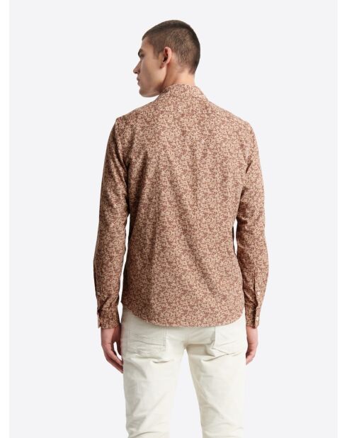 Chemise 100% coton fantaisie taupe
