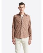 Chemise 100% coton fantaisie taupe