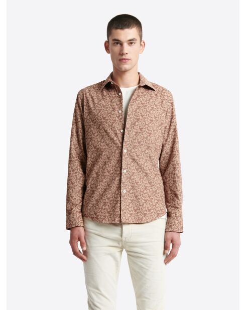 Chemise 100% coton fantaisie taupe