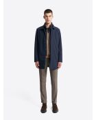 Cardigan à col montant coton-laine caramel