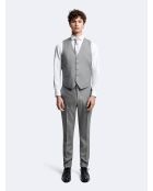 Gilet de costume 100% Laine gris chiné clair