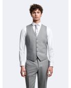 Gilet de costume 100% Laine gris chiné clair