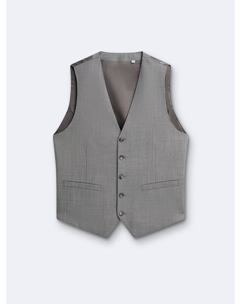 Gilet de costume 100% Laine gris chiné clair