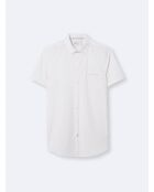 Chemise infroissable fleurie beige doux