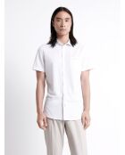 Chemise infroissable fleurie beige doux