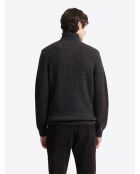 Cardigan à col zippé en laine mélangée choco