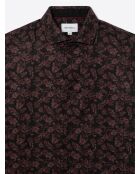 Chemise slim végétale en coton noire