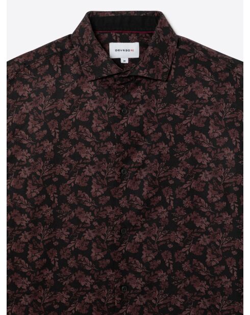 Chemise slim végétale en coton noire