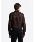 Chemise slim végétale en coton noire