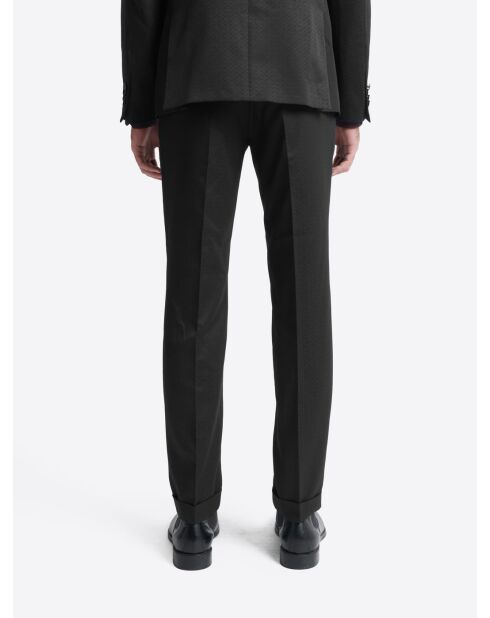 Pantalon de costume en jacquard noir