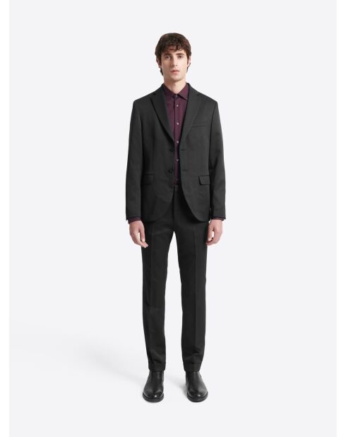 Pantalon de costume en jacquard noir