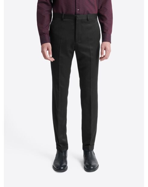 Pantalon de costume en jacquard noir