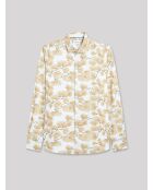 Chemise slim fleurie blanche