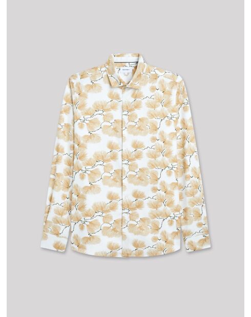 Chemise slim fleurie blanche