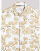 Chemise slim fleurie blanche