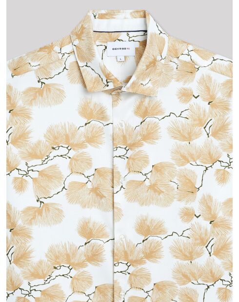 Chemise slim fleurie blanche