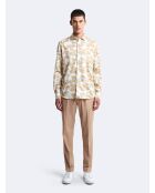 Chemise slim fleurie blanche