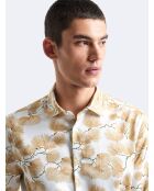 Chemise slim fleurie blanche