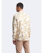 Chemise slim fleurie blanche