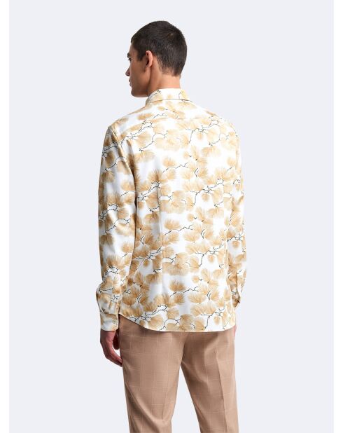 Chemise slim fleurie blanche