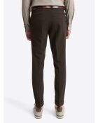 Pantalon de costume en matière recyclée chocolat