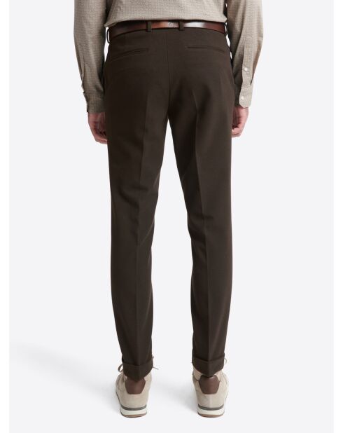 Pantalon de costume en matière recyclée chocolat