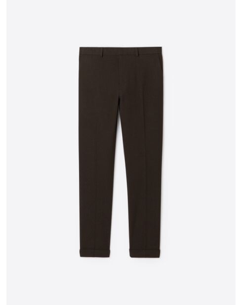 Pantalon de costume en matière recyclée chocolat