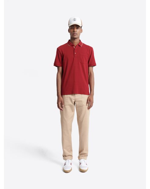 Polo manches courtes 100% Coton rouge ocre