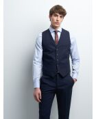 Gilet coordonnable en laine uni bleu marine