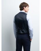 Gilet coordonnable en laine uni bleu marine