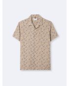 Chemise éco-responsable en lin mélangé beige automne