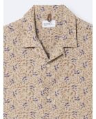 Chemise éco-responsable en lin mélangé beige automne