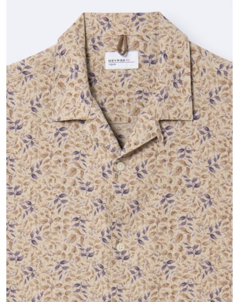 Chemise éco-responsable en lin mélangé beige automne