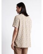 Chemise éco-responsable en lin mélangé beige automne
