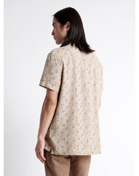 Chemise éco-responsable en lin mélangé beige automne