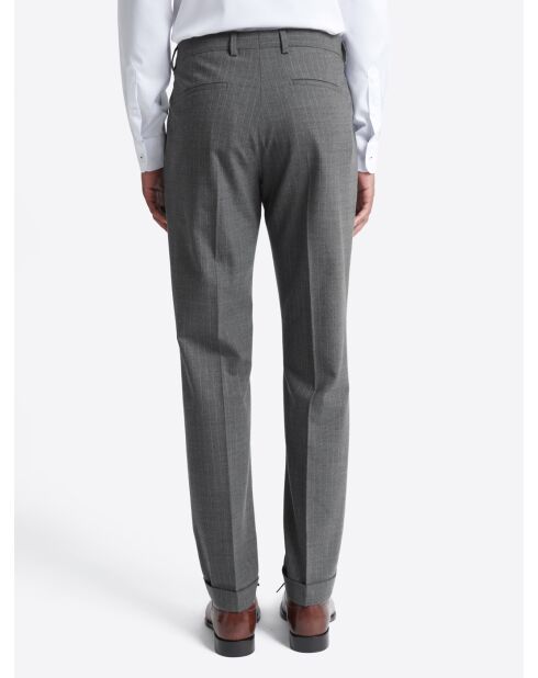Pantalon de costume en laine peignée anthracite