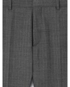 Pantalon de costume en laine peignée anthracite