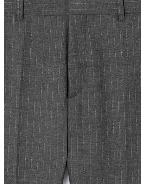 Pantalon de costume en laine peignée anthracite