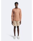 Chemise slim fleurie orange