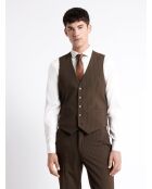 Gilet da abito a righe marrone caffè