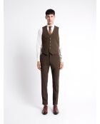 Gilet da abito a righe marrone caffè