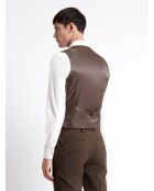 Gilet da abito a righe marrone caffè