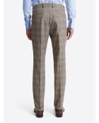 Pantalon de costume strech à carreaux chestnut