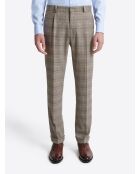 Pantalon de costume strech à carreaux chestnut