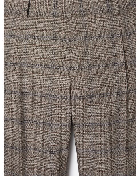 Pantalon de costume strech à carreaux chestnut