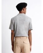 Polo manches courtes chiné en Coton beige automne