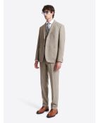 Pantalon de costume regular chiné taupe