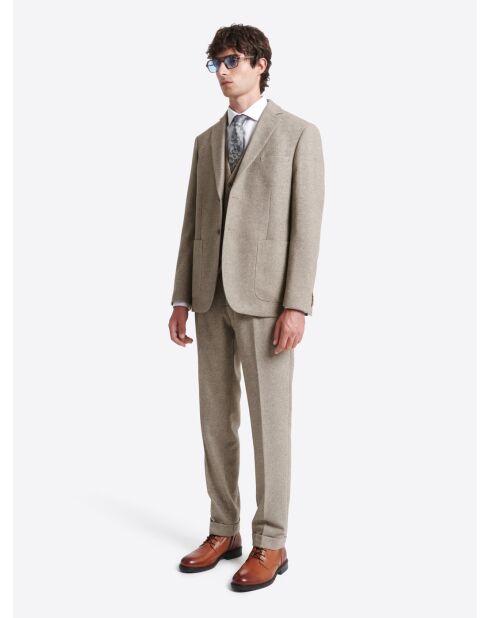 Pantalon de costume regular chiné taupe